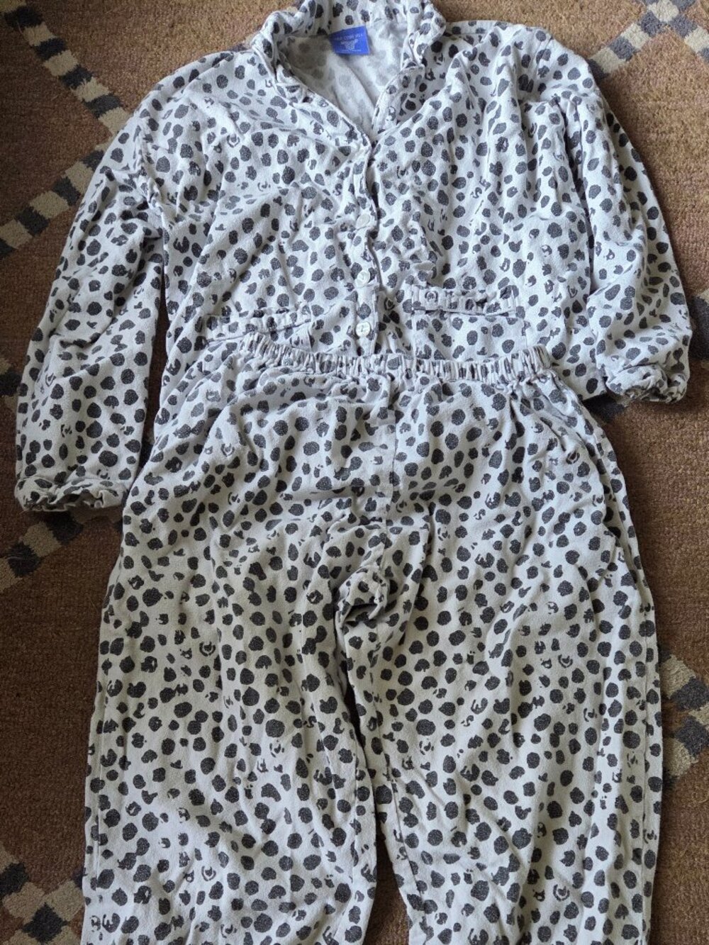 Pine Cone Hill Fine Linens Annie Selke Dalmatian Dot Print Pajamas size XS